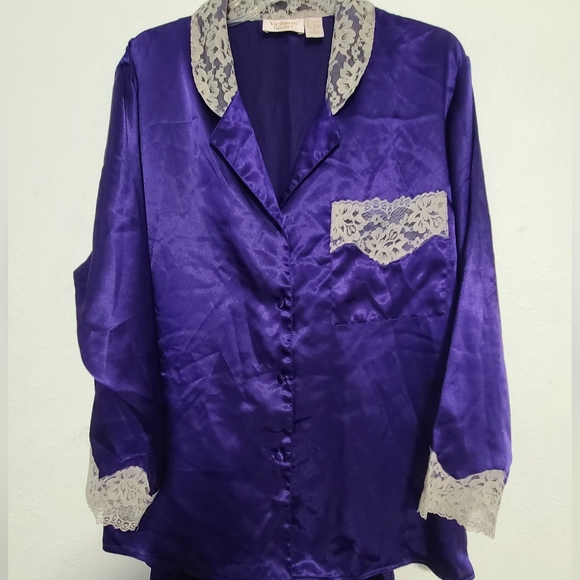 Vintage gold lable Victoria's secret jammie set satin purple - Picture 8 of 13